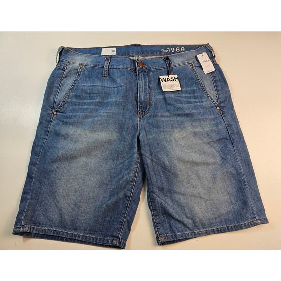 Nwt new GAP 1969 size 30 bermuda shorts casual career teacher summer blue soft ^ - Picture 1 of 5